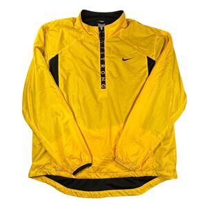 Nike Livestrong NikeFIT 1/4 Zip Windbreaker Jacket Yellow Black Men's XL